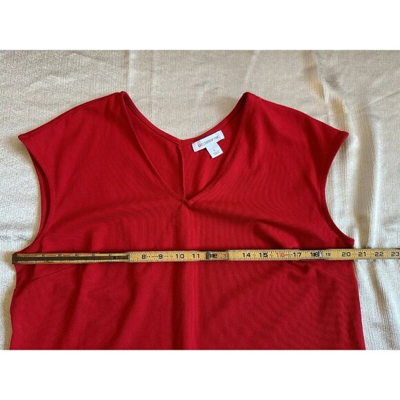 Women’s Liz Claiborne Sz Large Fire Red Fitted Top VNeck Workwear Casual Date - Picture 2 of 6